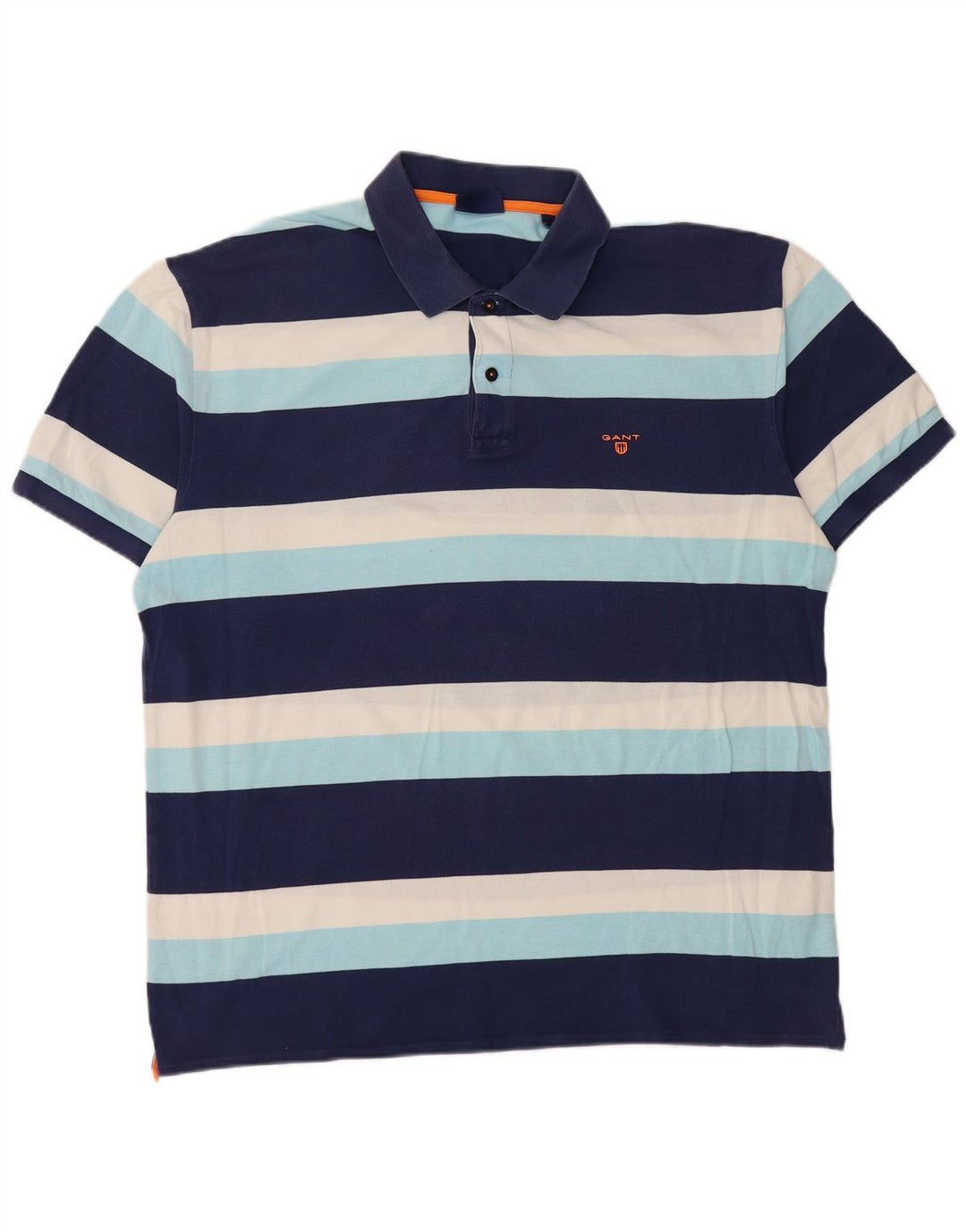 Polo da uomo Gant 2XL in cotone a righe blu navy