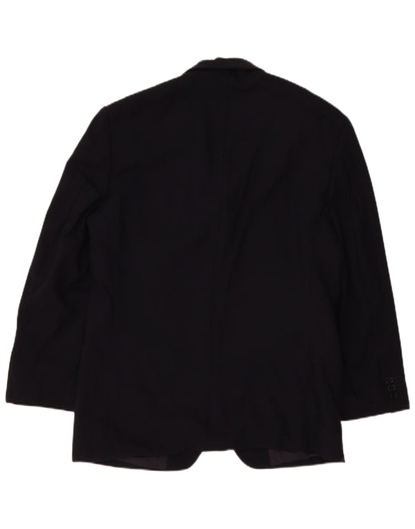 Giacca blazer a 3 bottoni da uomo Marks & Spencer UK 38 media blu navy in lana vergine