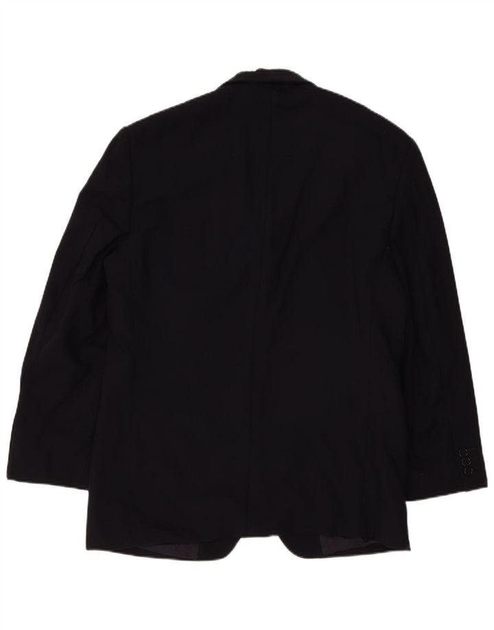 Giacca blazer a 3 bottoni da uomo Marks & Spencer UK 38 media blu navy in lana vergine