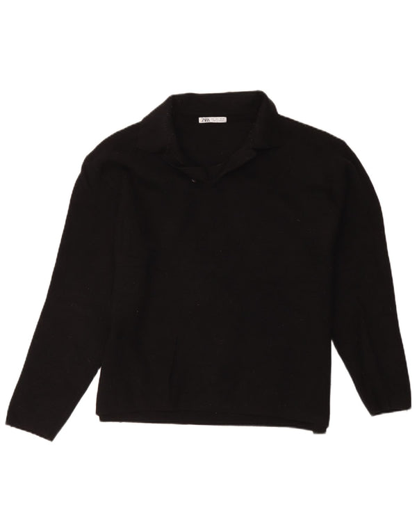 Maglione maglione collo alto da donna Zara UK 16 grande viscosa nera