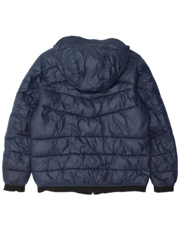 Giacca imbottita con cappuccio da uomo Diesel UK 36 piccola in nylon blu navy