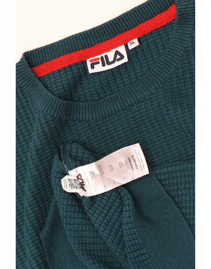 Maglione maglione girocollo da uomo Fila XL in cotone blu