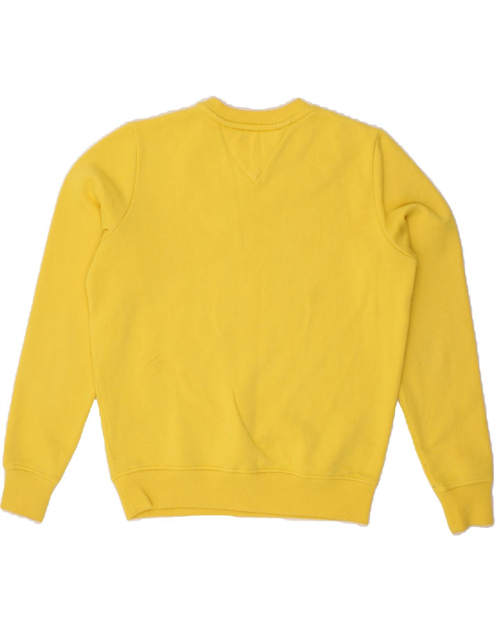 TOMMY HILFIGER Womens Oversized Sweatshirt Jumper UK 10 Small Yellow Vintage Tommy Hilfiger and Second-Hand Tommy Hilfiger from Messina Hembry 