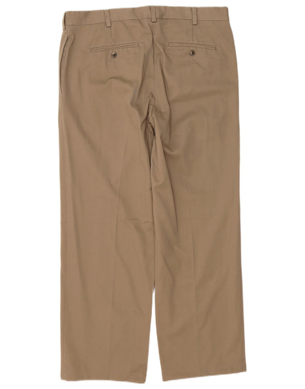 EDDIE BAUER Pantaloni chino dritti da uomo dalla vestibilità classica W36 L30 in cotone beige