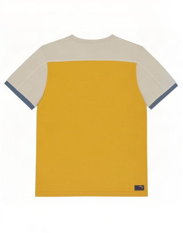 T-shirt grafica Puma da bambino, 13-14 anni, in cotone color block giallo
