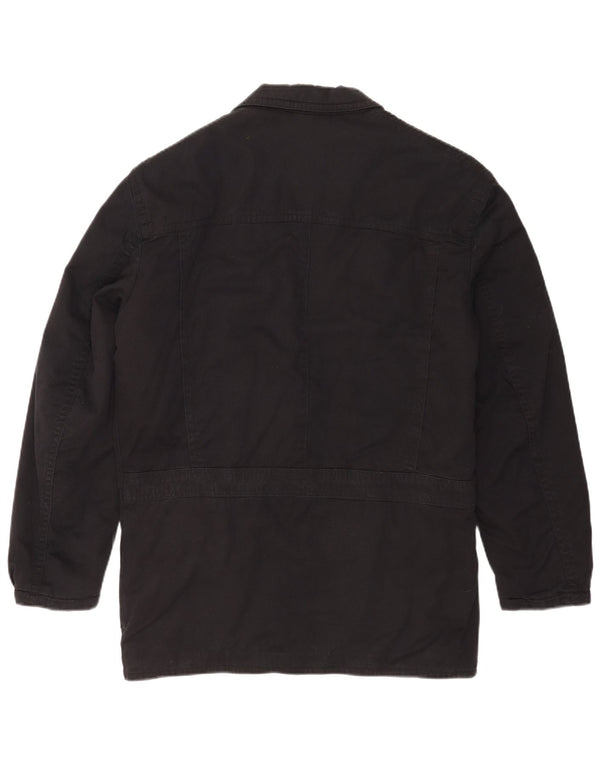 Giacca blazer country da uomo a 2 bottoni UK 40 grande cotone nero