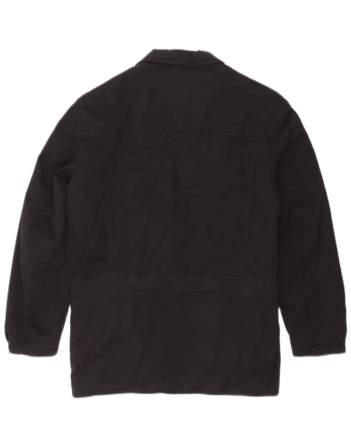 Giacca blazer country da uomo a 2 bottoni UK 40 grande cotone nero