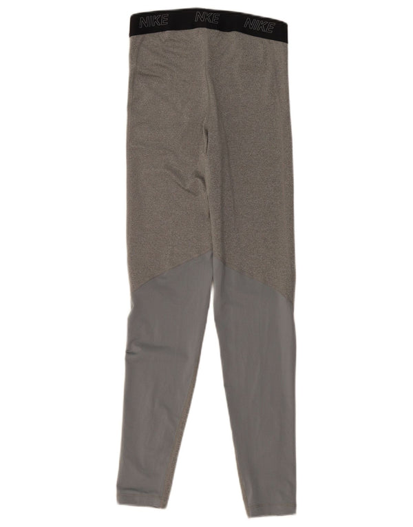 Leggings Nike Dri Fit da donna UK 8 Small Grigio Colourblock in poliestere