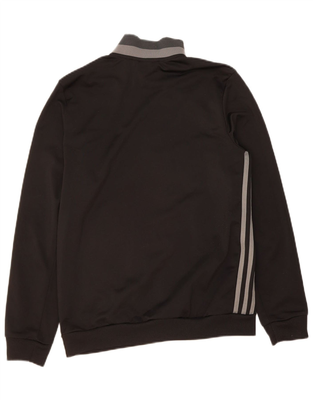 ADIDAS Boys Tracksuit Top Jacket 13-14 Years Black Polyester
