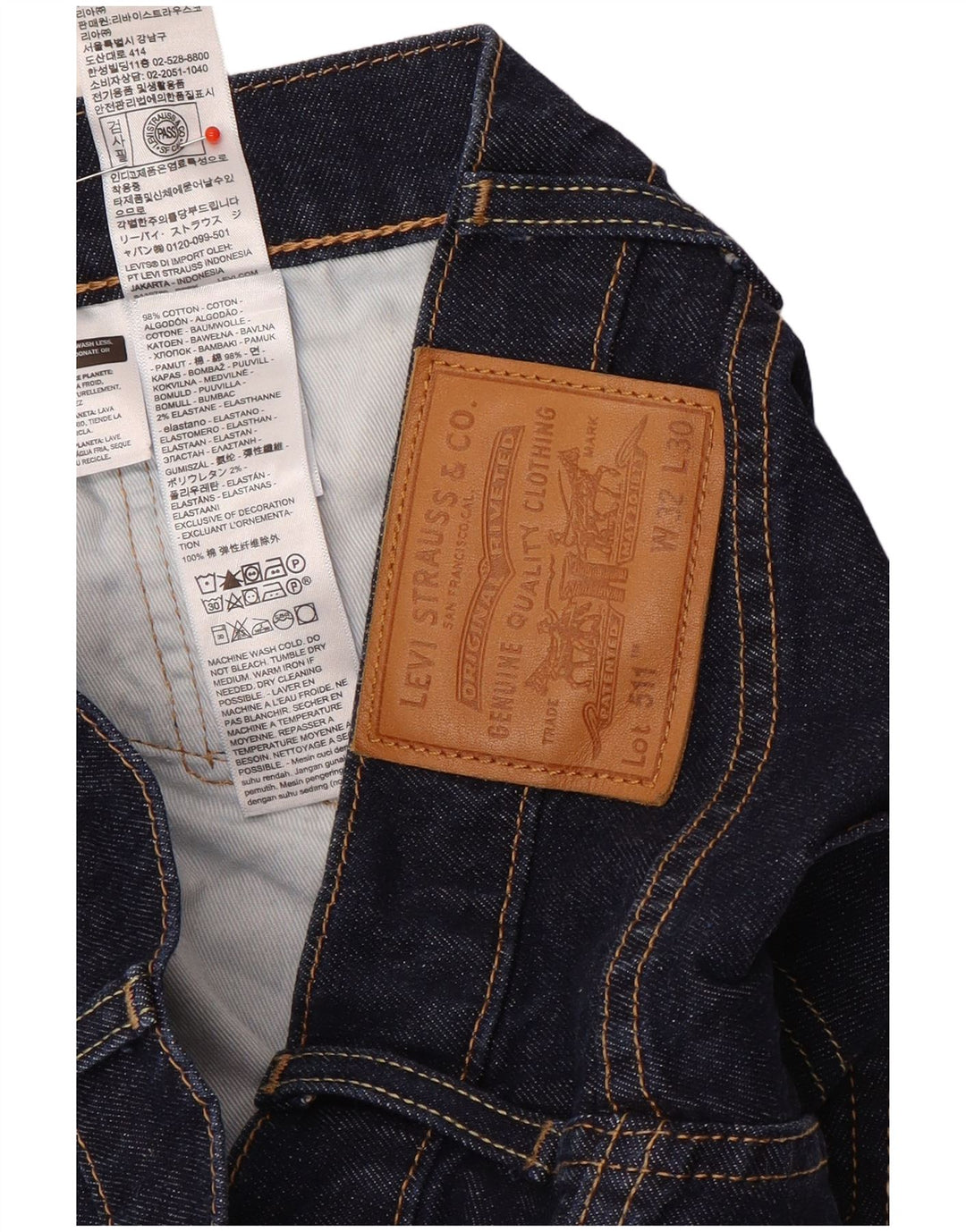 Levi's Uomo 511 Slim Jeans W32 L30 Blu Navy Cotone