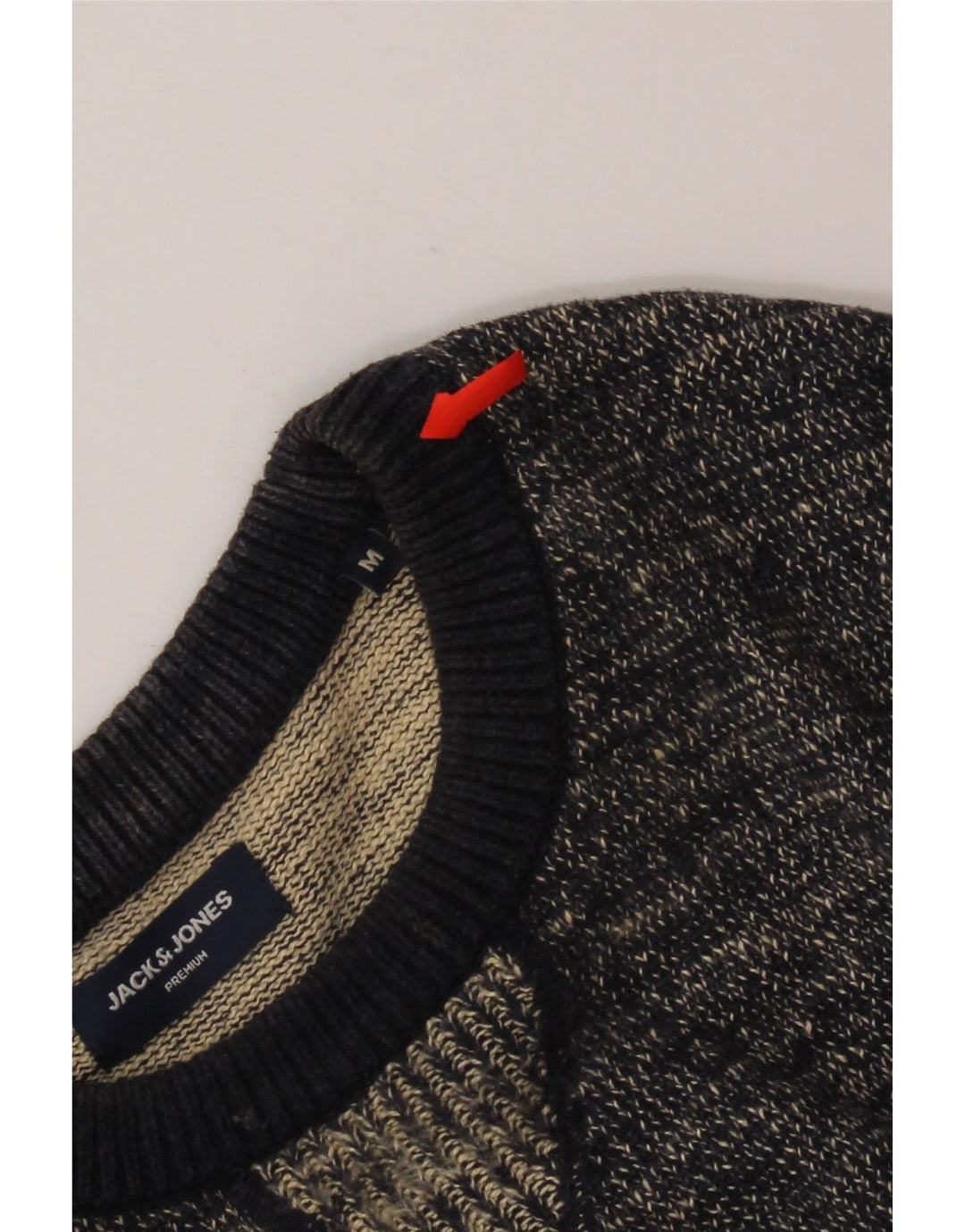 JACK & JONES Maglione maglione girocollo da uomo in cotone screziato blu navy medio