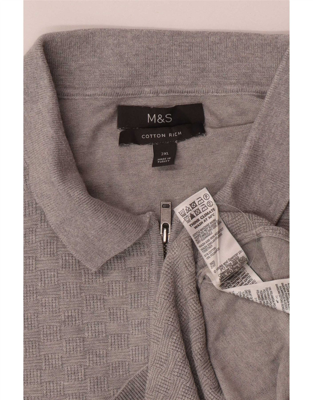 Maglione maglione collo alto da uomo Marks & Spencer 2XL cotone grigio