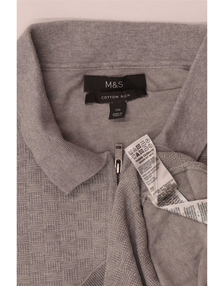 Maglione maglione collo alto da uomo Marks & Spencer 2XL cotone grigio