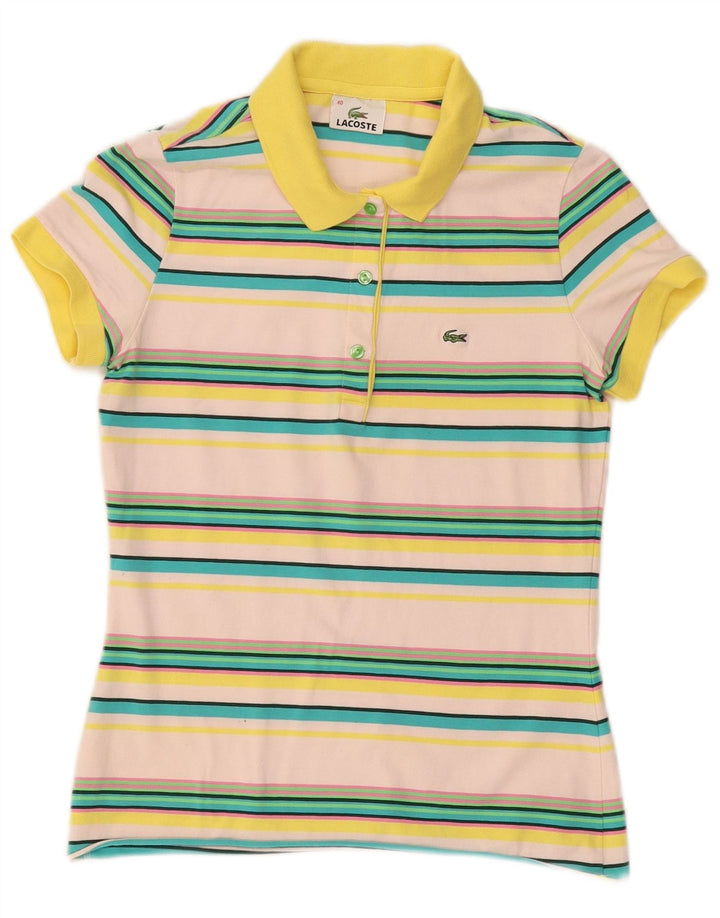 Polo da donna LACOSTE taglia 40 cotone a righe multicolore medio