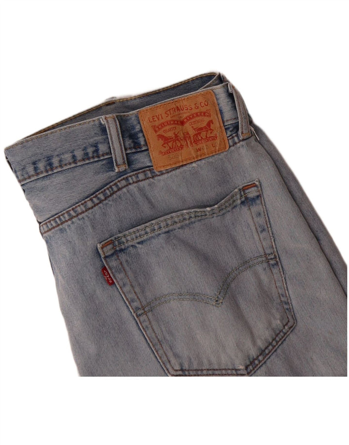 LEVI'S Mens 505 Distressed Straight Jeans W40 L32 Blue Cotton
