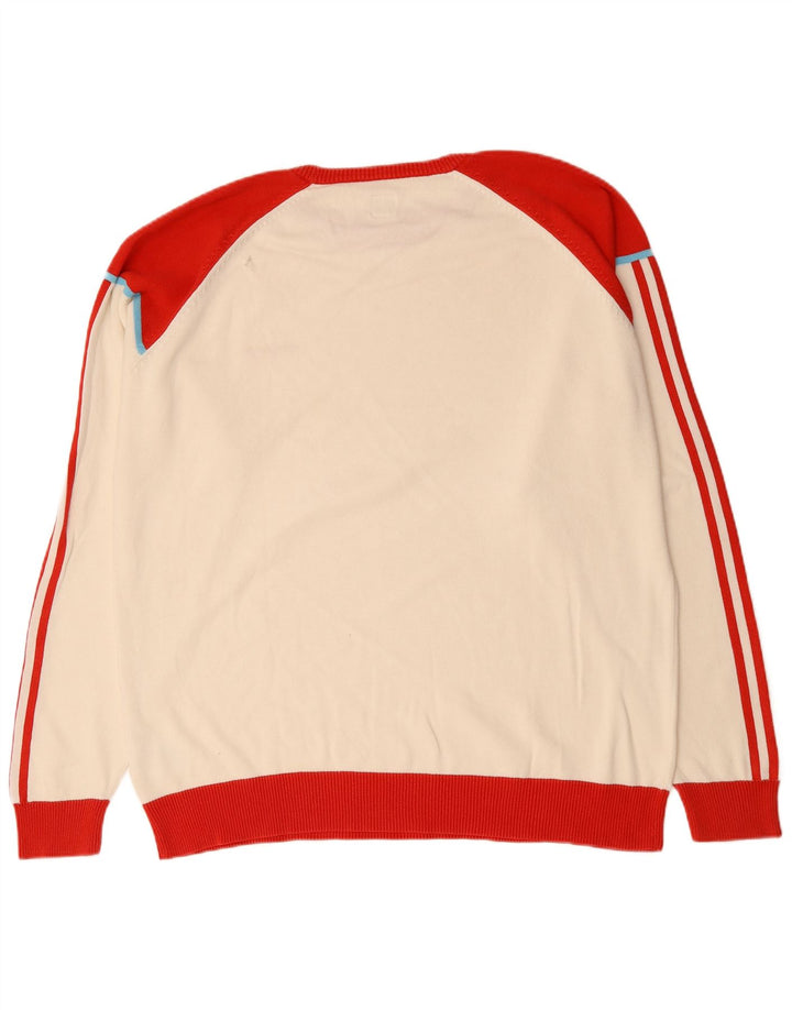 Felpa da uomo Adidas Jumper XL in cotone color block bianco