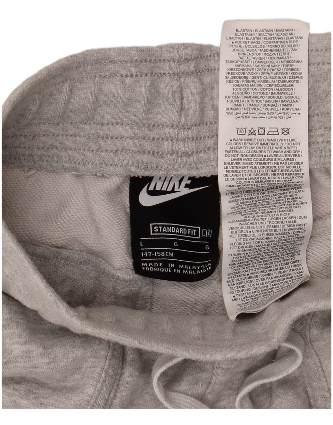 Pantaloncini sportivi NIKE Air Standard Fit da ragazzo 12-13 anni Large in cotone grigio