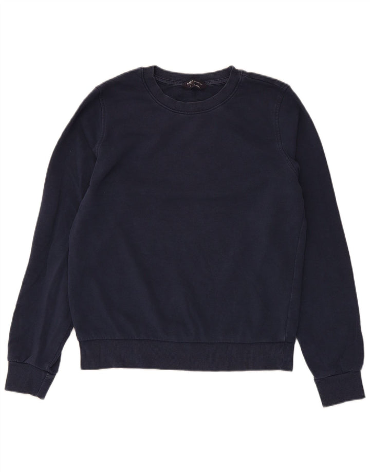 Felpa da donna Marks & Spencer UK 8 Small Blu Navy Cotone