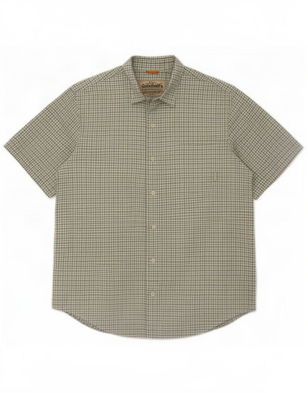 Camicia a maniche corte da uomo Timberland grande in cotone a quadretti verde