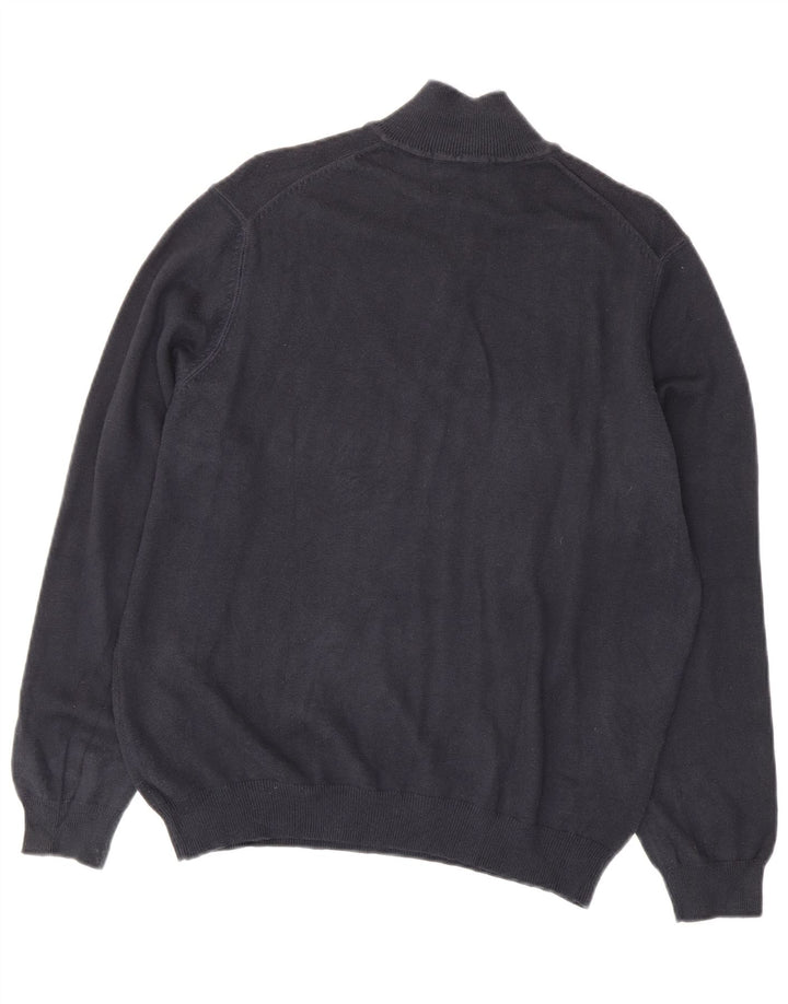 Massimo Dutti Maglione da uomo con collo con zip EU 38 Cotone medio blu navy