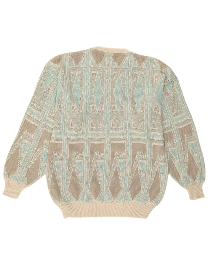 Maglione da uomo girocollo Taifun in cotone geometrico turchese medio
