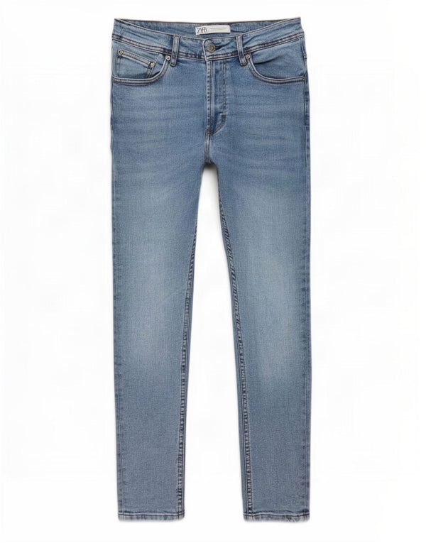 Jeans skinny da uomo Zara EU 42 Large W32 L30 Cotone blu