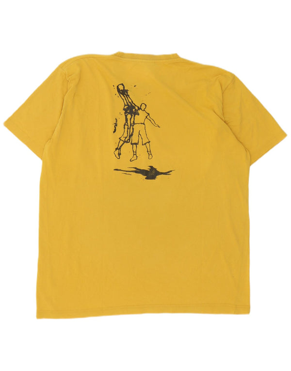 T-shirt grafica da uomo Nike Dri Fit Top XL in cotone giallo