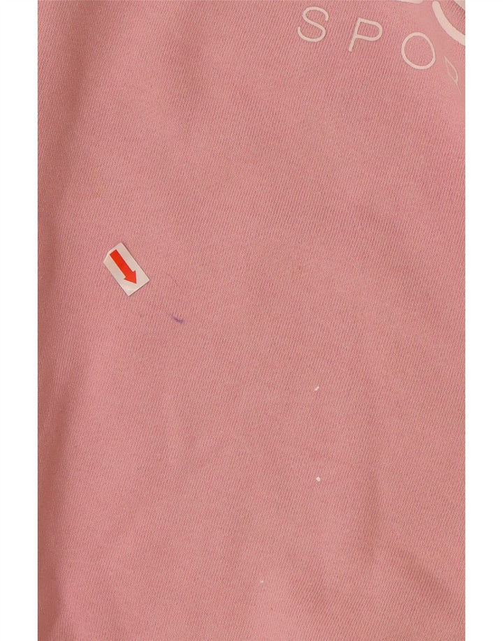 ELLESSE Felpa con grafica da donna Maglione UK 12 Cotone rosa medio