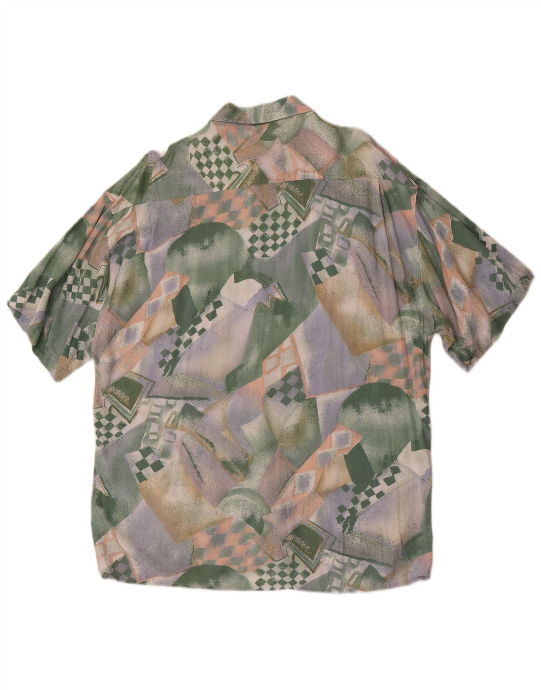 Camicia vintage da uomo con motivo astratto taglia 41/42 grande multicolore