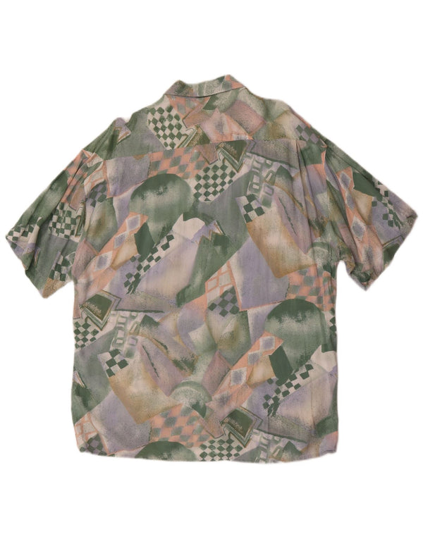 Camicia vintage da uomo con motivo astratto taglia 41/42 grande multicolore