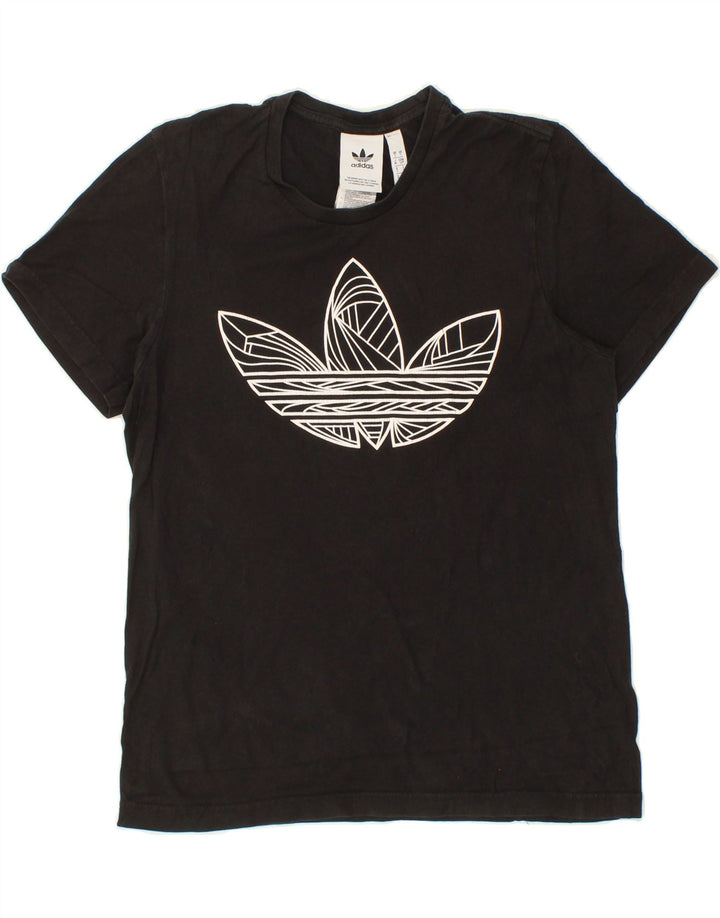 ADIDAS Mens Graphic T-Shirt Top Small Black Cotton Vintage Adidas and Second-Hand Adidas from Messina Hembry 