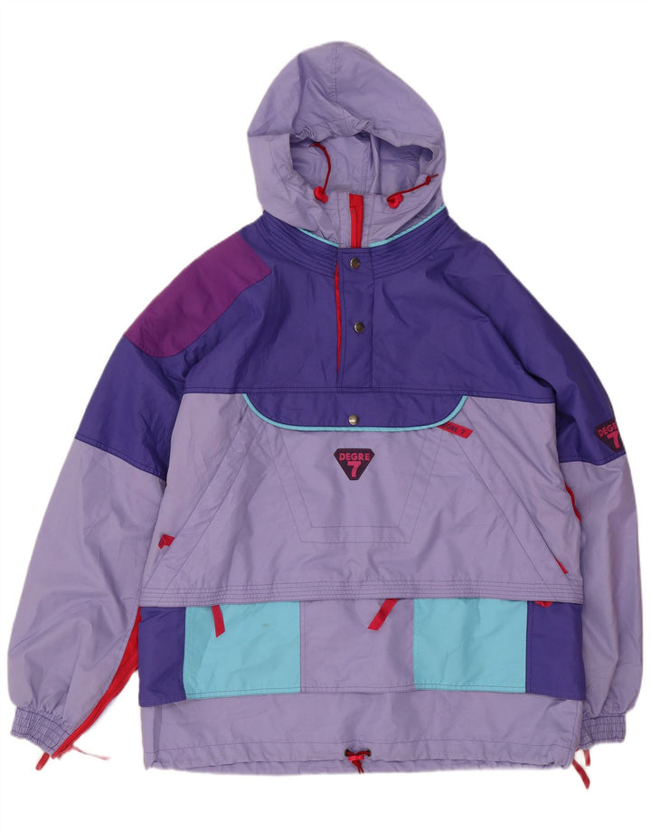 Giacca da sci con cappuccio pullover da uomo Degre 7 UK 38 Blocco colore viola medio