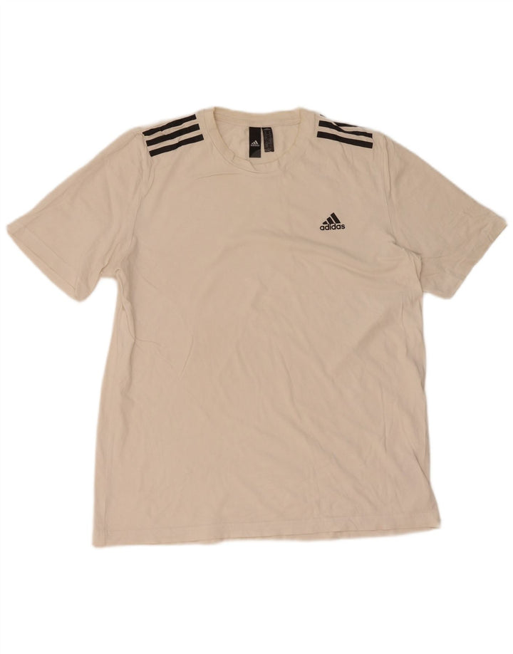 T-shirt da uomo Adidas Top in cotone bianco medio