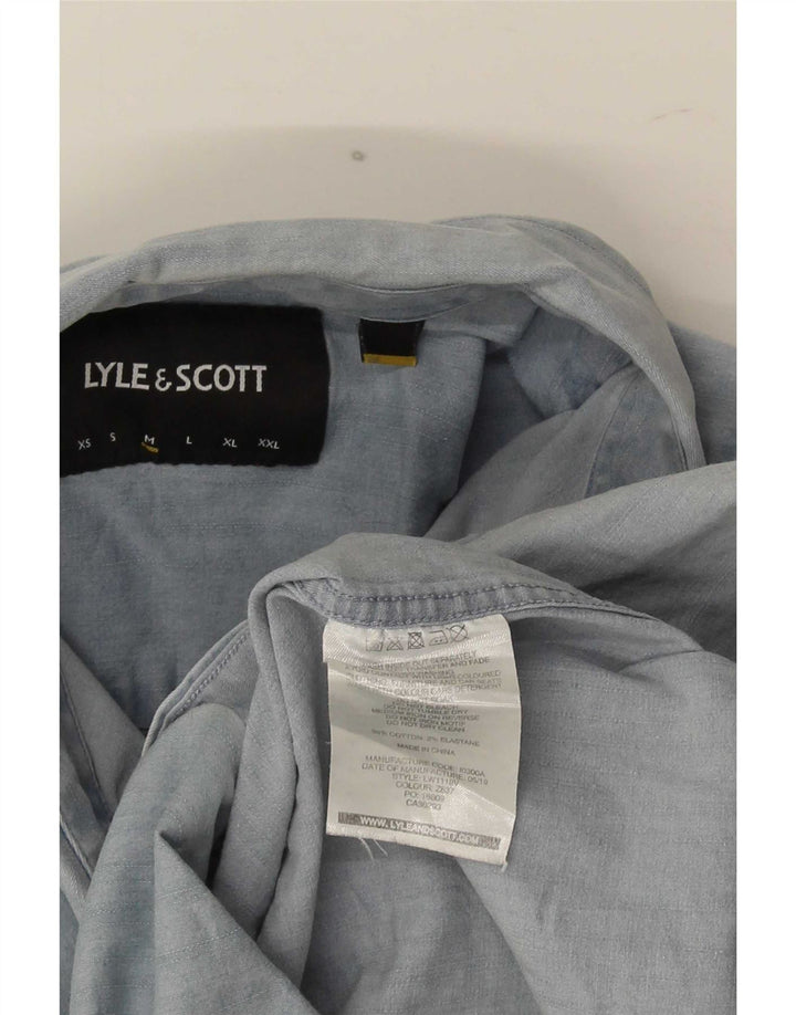 Camicia da uomo Lyle & Scott in cotone blu medio