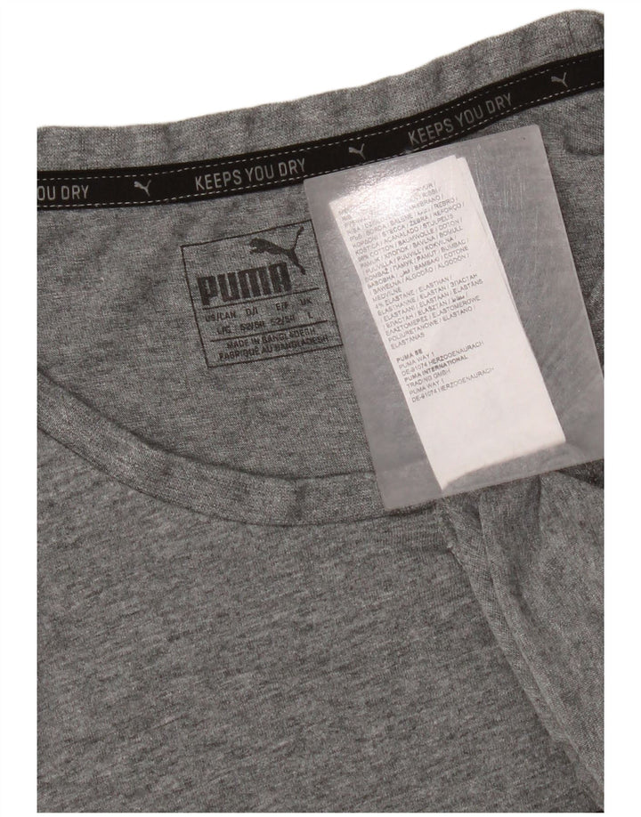 Puma T-shirt grafica da uomo Top grande in cotone chiazzato grigio