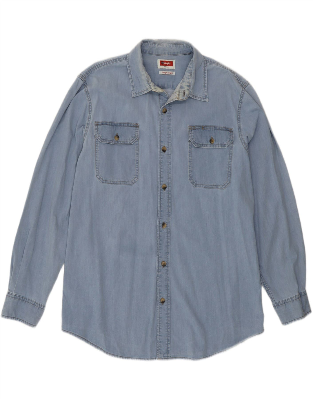 Camicia di jeans da uomo Wrangler grande blu