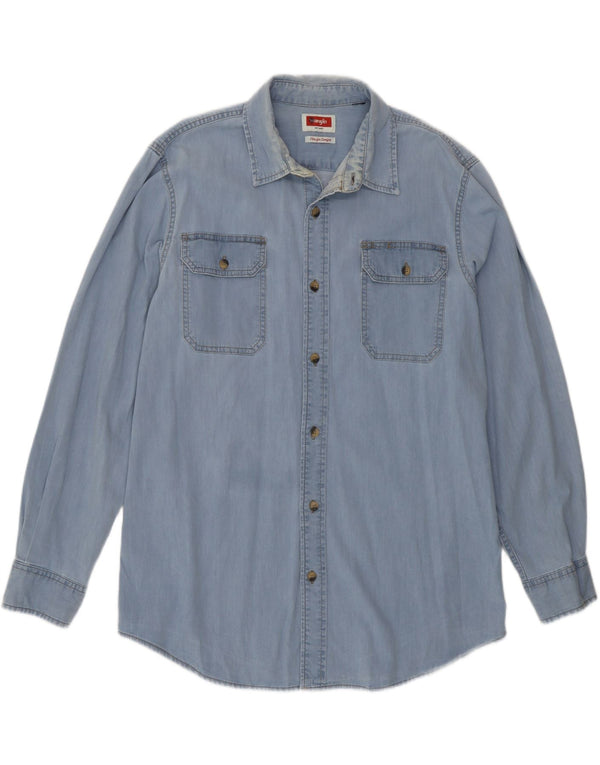 Camicia di jeans da uomo Wrangler grande blu