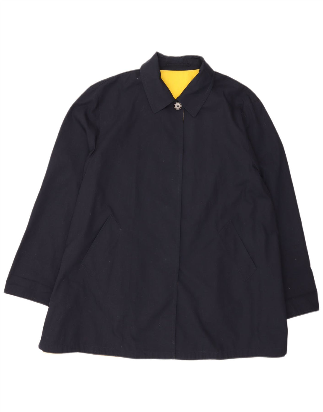 Cappotto reversibile oversize da donna vintage UK 18 XL Blu navy