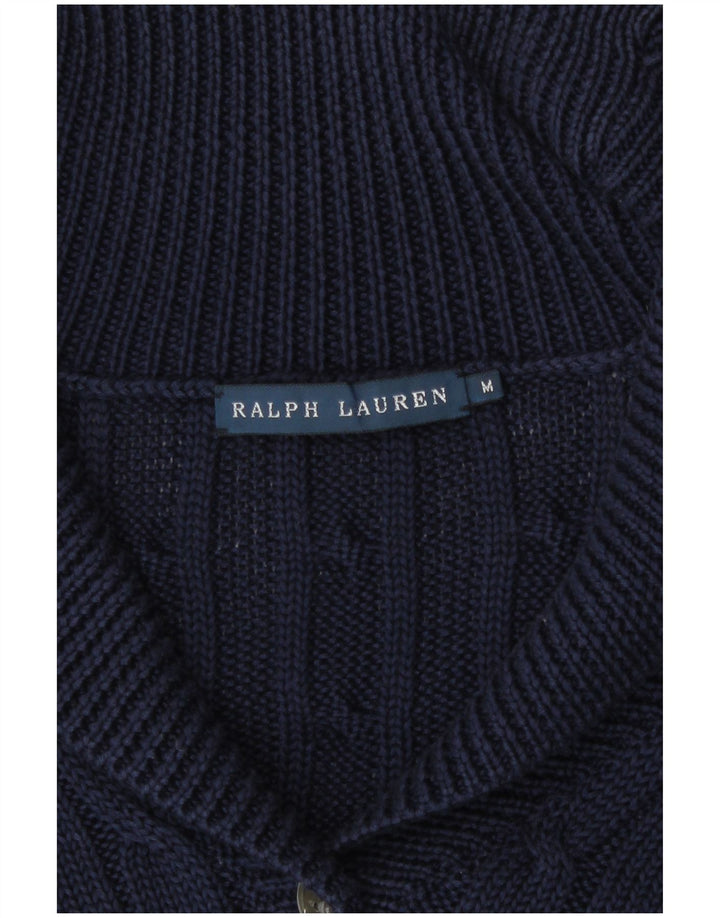 Maglione cardigan da donna Ralph Lauren UK 14 blu navy medio