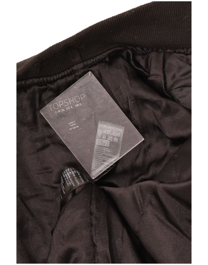 Giubbotto bomber da donna Topshop UK 8 piccolo poliestere nero