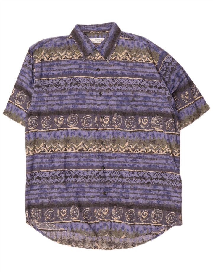 Camicia a maniche corte da uomo St. Bernard in viscosa geometrica multicolore media