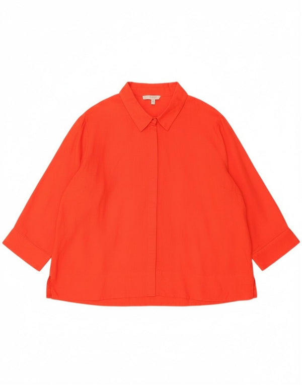 Camicetta oversize con maniche a 3/4 corta da donna Hobbs UK 18 XL Lino arancione