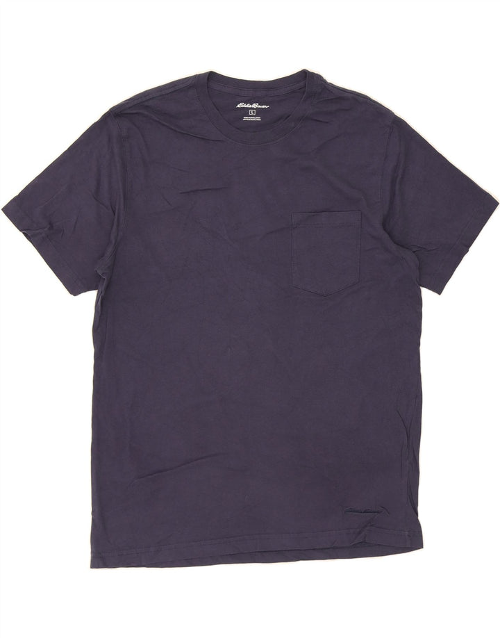 EDDIE BAUER Mens T-Shirt Top Large Navy Blue Cotton Vintage Eddie Bauer and Second-Hand Eddie Bauer from Messina Hembry 