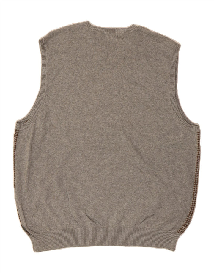 IZOD Mens Vest Tank Top Large Grey Houndstooth Cotton Vintage Izod and Second-Hand Izod from Messina Hembry 