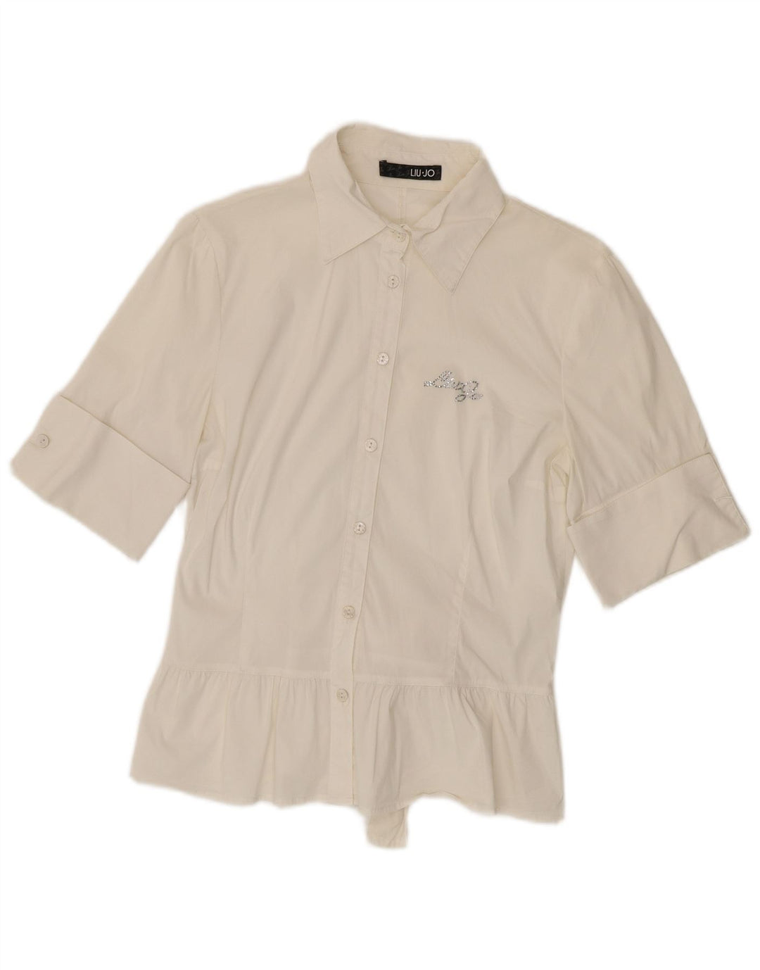 Camicia Donna Liu Jo Manica Corta IT 44 Cotone Bianco Medio