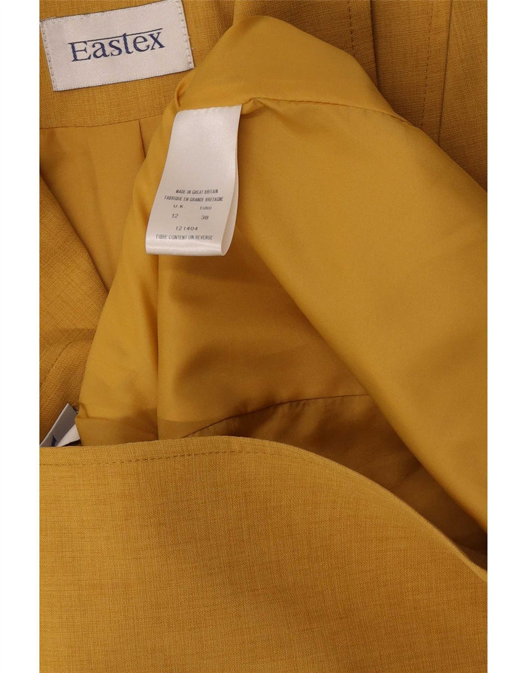 Giacca blazer a 3 bottoni da donna Eastex UK 12 poliestere giallo medio