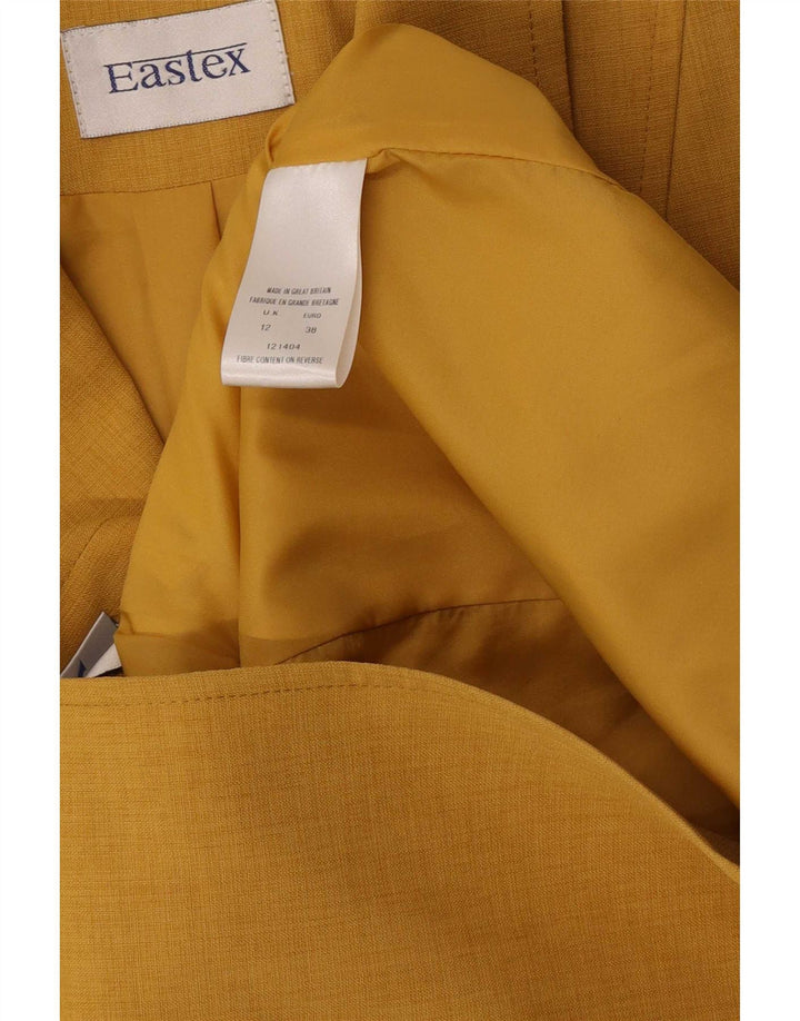 Giacca blazer a 3 bottoni da donna Eastex UK 12 poliestere giallo medio