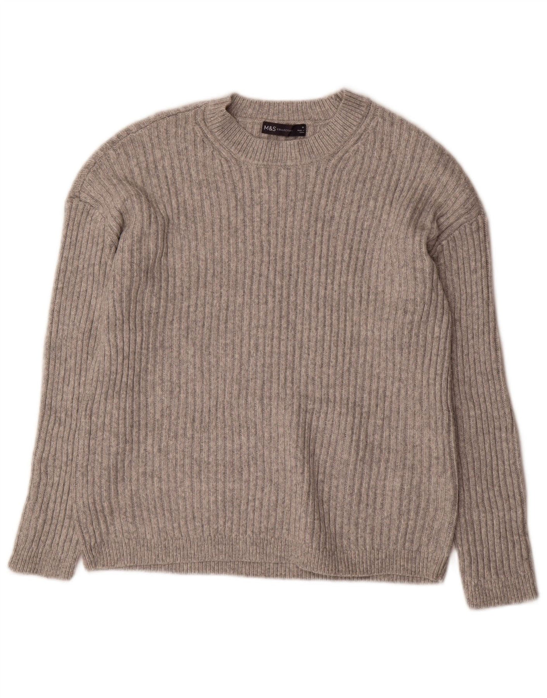 Maglione maglione girocollo da donna Marks & Spencer UK 12 Poliestere grigio medio
