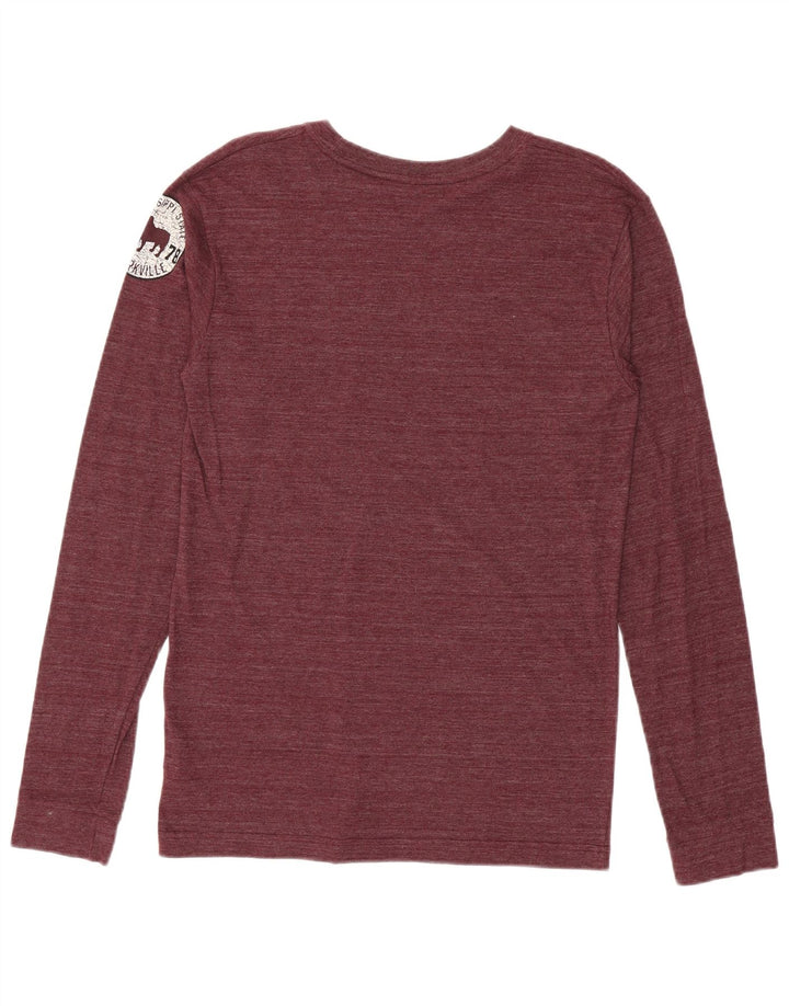 Maglietta grafica da uomo Adidas manica lunga bordeaux medio