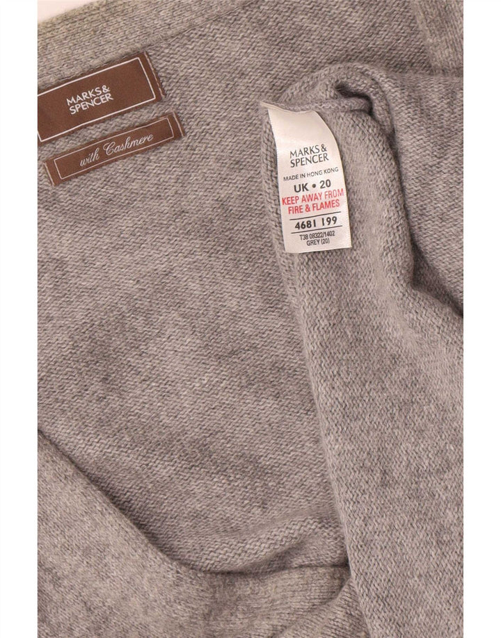 Maglione cardigan da donna Marks & Spencer UK 20 2XL Cashmere grigio